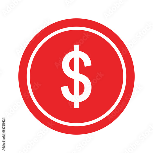 Dollar sign icon in red circle