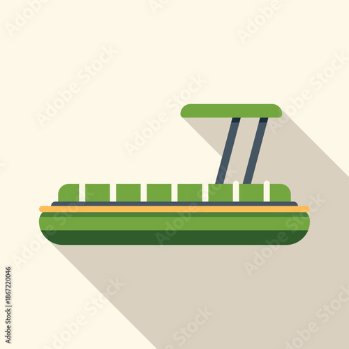 Pontoon boat illustration representing water activities and leisure transportation
