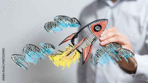 Business launch concept wit...