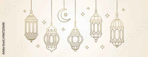Elegant Ramadan lanterns hanging decoration for Islamic celebration