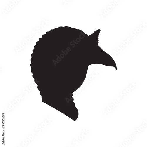 Turkey head silhouette vector flat illustration design on white background