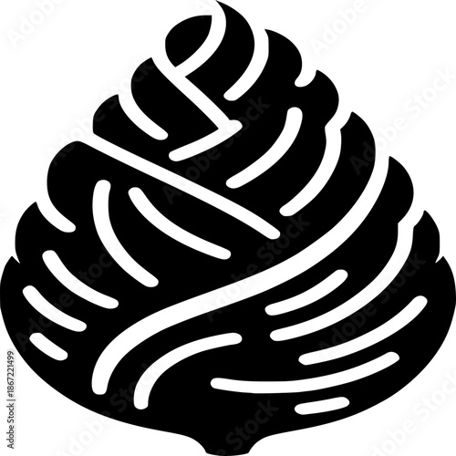 Whipped Cream Swirl: Captivating vector silhouette of a luscious whipped cream swirl, a simple delight for foodies.