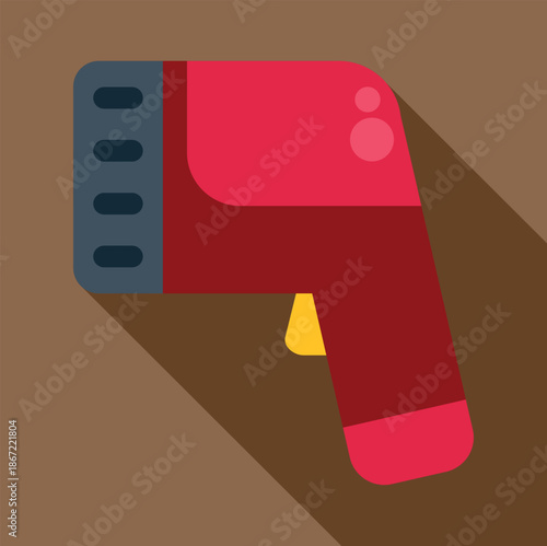 Infrared thermometer instrument for contactless temperature measuring with flat design style