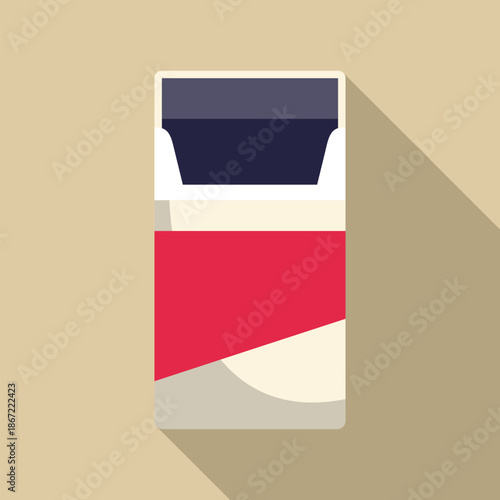 Pack of cigarettes with open top in a flat design style