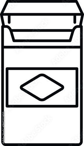 Open cigarette pack outlining smoking and tobacco addiction risks