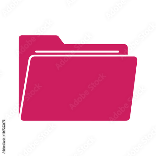 Folder icon with pink color on white background