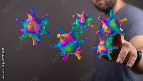 Abstract 3D illustration of...