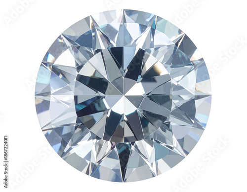 Diamond Top View Isolated on Transparent Background PNG