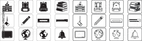 Mega set of business people and service staff vector icons in flat and line art style isolated PNG with Transparent Background