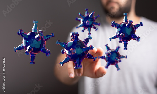 Abstract 3D illustration of...