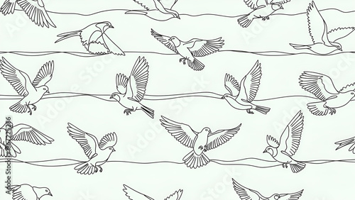 seamless pattern with birds