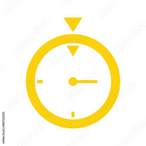 Simple yellow timer icon on white background