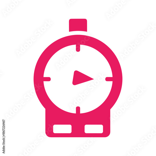 Play button on watch face