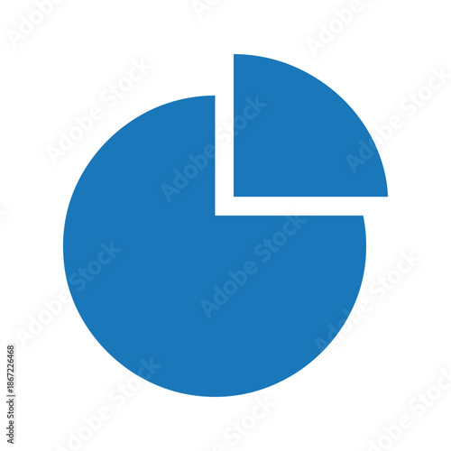 Blue pie chart showing data distribution