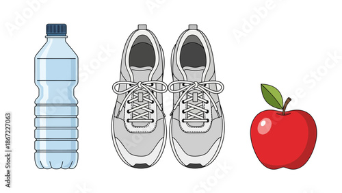 Water Bottle Sneakers Apple Fitness Essentials.