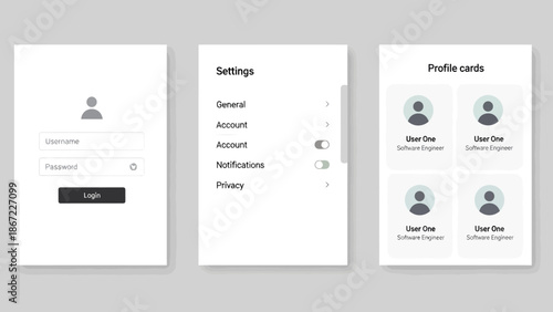 Mobile App User Profile Settings Interface.