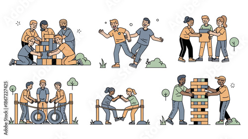 Men Working Together on Construction Site.