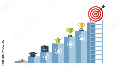 Bar Graph with Ladder and Target.