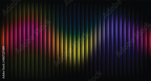 Ripple glass gradient in magenta, yellow, violet, ember orange, blue, distortion, cinematic glow. Abstract texture background, vector illustration.