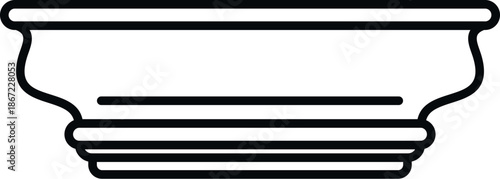 Outline icon representing decorative crown molding for interior renovation and architecture