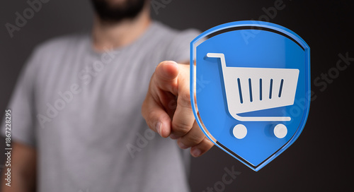 Secure online shopping conc...