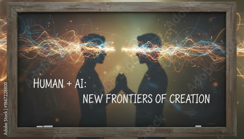 Teamwork quote on chalkboard modern workspace abstract design warm rustic palette collaborative spirit