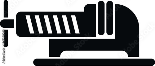 Workshop tool with jaws holding an object, used for securing workpieces