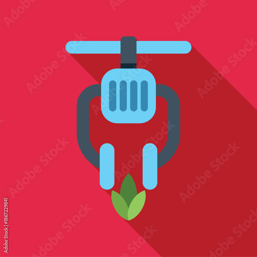 Robotic arm holding a small plant, representing future agriculture technology