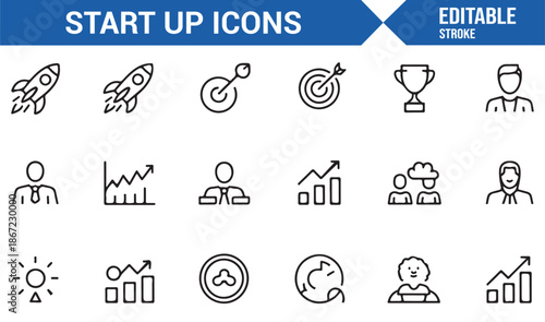 Editable startup outline icons for dashboards and UI
