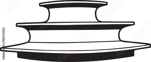 Simple black and white cake stand illustration