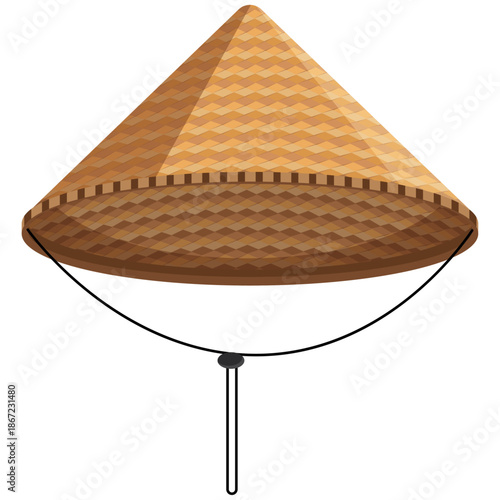 cone shaped headwear, conical hat.