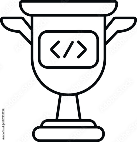 Programming trophy representing coding award or competition prize