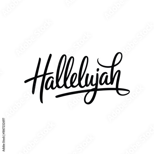 фотографія Elegant calligraphy of the word hallelujah in a flowing artistic script