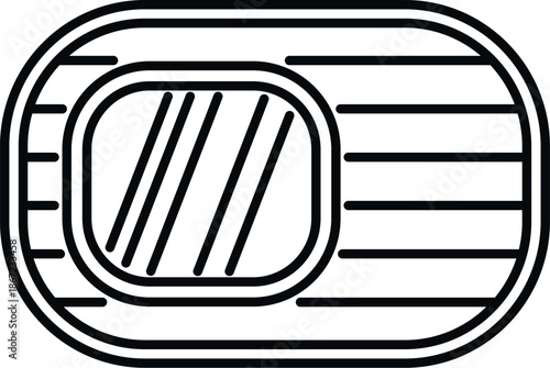 Tanning bed outline representing beauty salon services and ultraviolet light applications