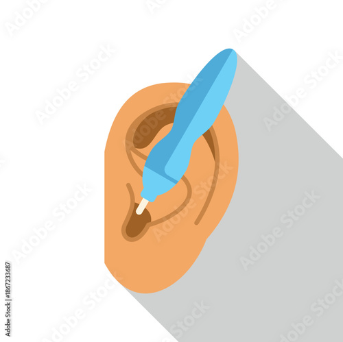 Ear having wax removed with a specialized cleaner