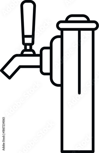 Beer tap icon representing a draft dispenser for alcoholic beverages in a bar or pub