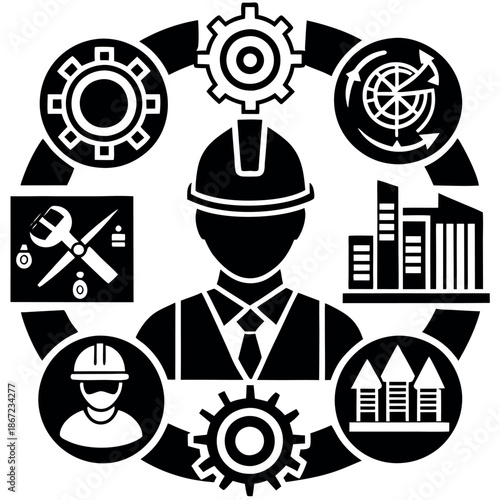 business man with gear wheels