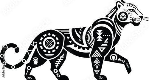 tribal leopard illustration
