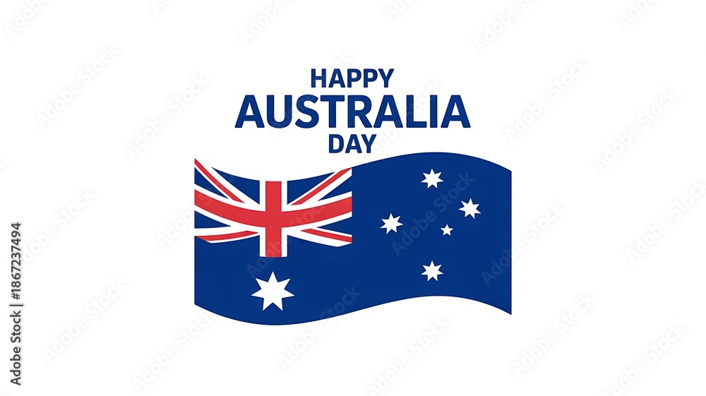 Fototapeta premium Happy australia day banner with national flag celebrating pride and patriotism