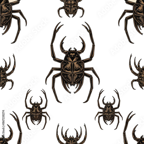 scarab beetles on white