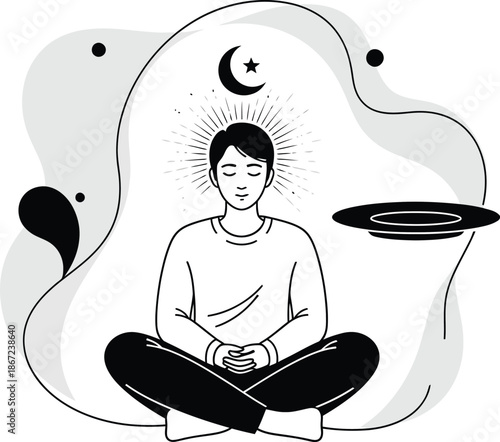 meditation, zen, peaceful, moon, relaxation