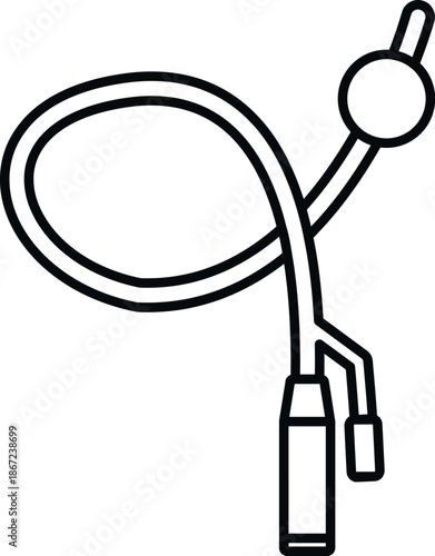 Foley catheter line art icon representing hospital medical treatment