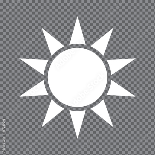 Simple Sun Vector Icon, Symbol for Summer, Light, and Weather.
