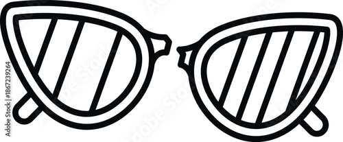 Broken sunglasses line art illustrating damage and the need for new eyewear