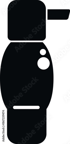 Electric toothbrush in silhouette form representing dental care and hygiene