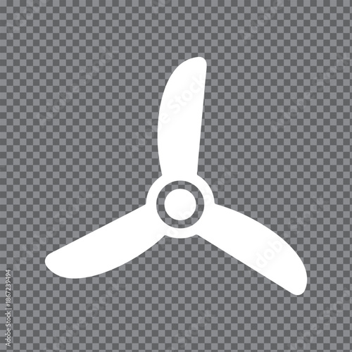 Vector Icon of a Three-Bladed Propeller for a Fan or Turbine. 