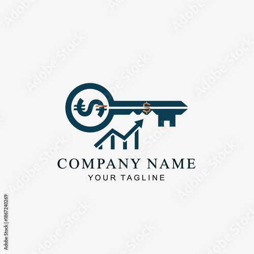 Financial Key Logo Representing Business Growth and Investment Success.