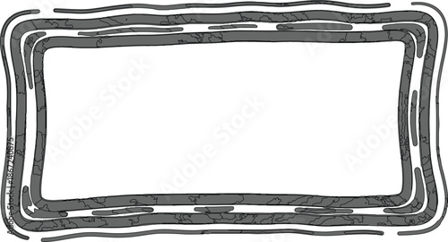 A clean silver and black border frames a fresh blue liquid splash with flowing water ripples and clear sea bubbles for a nature texture backdrop illustration