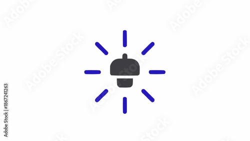 Light Bulb Icon with Radiating Lines.