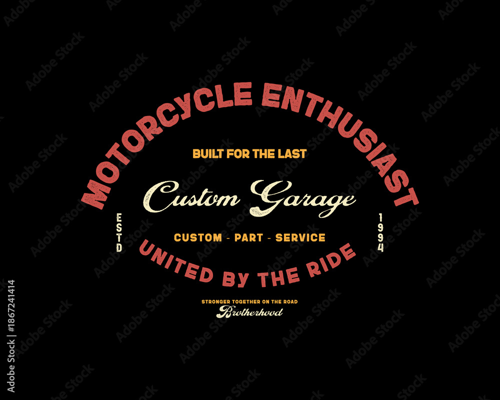 Obraz premium Motorcycle Enthusiast Custom Garage United by the Ride Brotherho